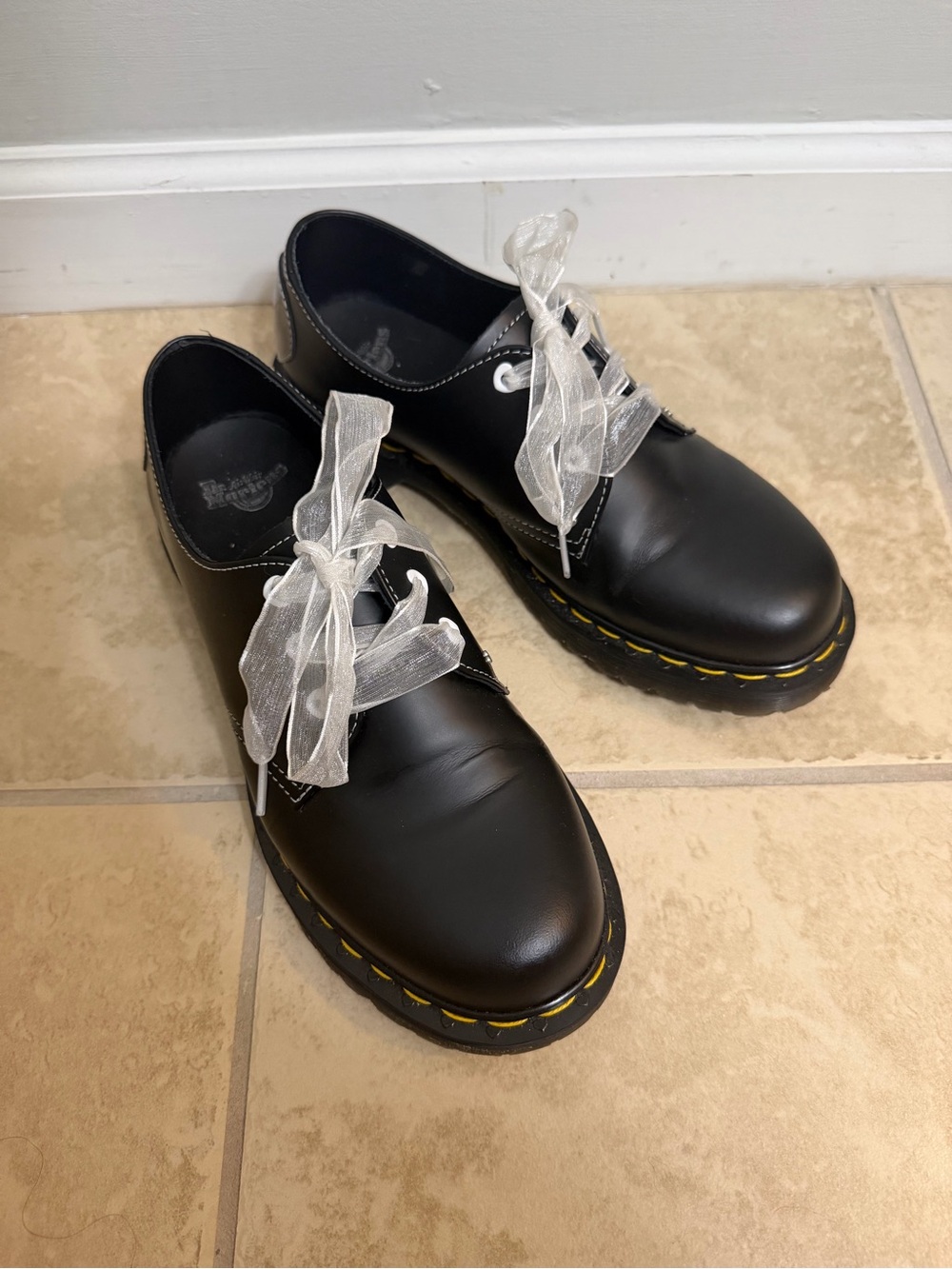 Dr. Martens Black Oxford with Heart Details